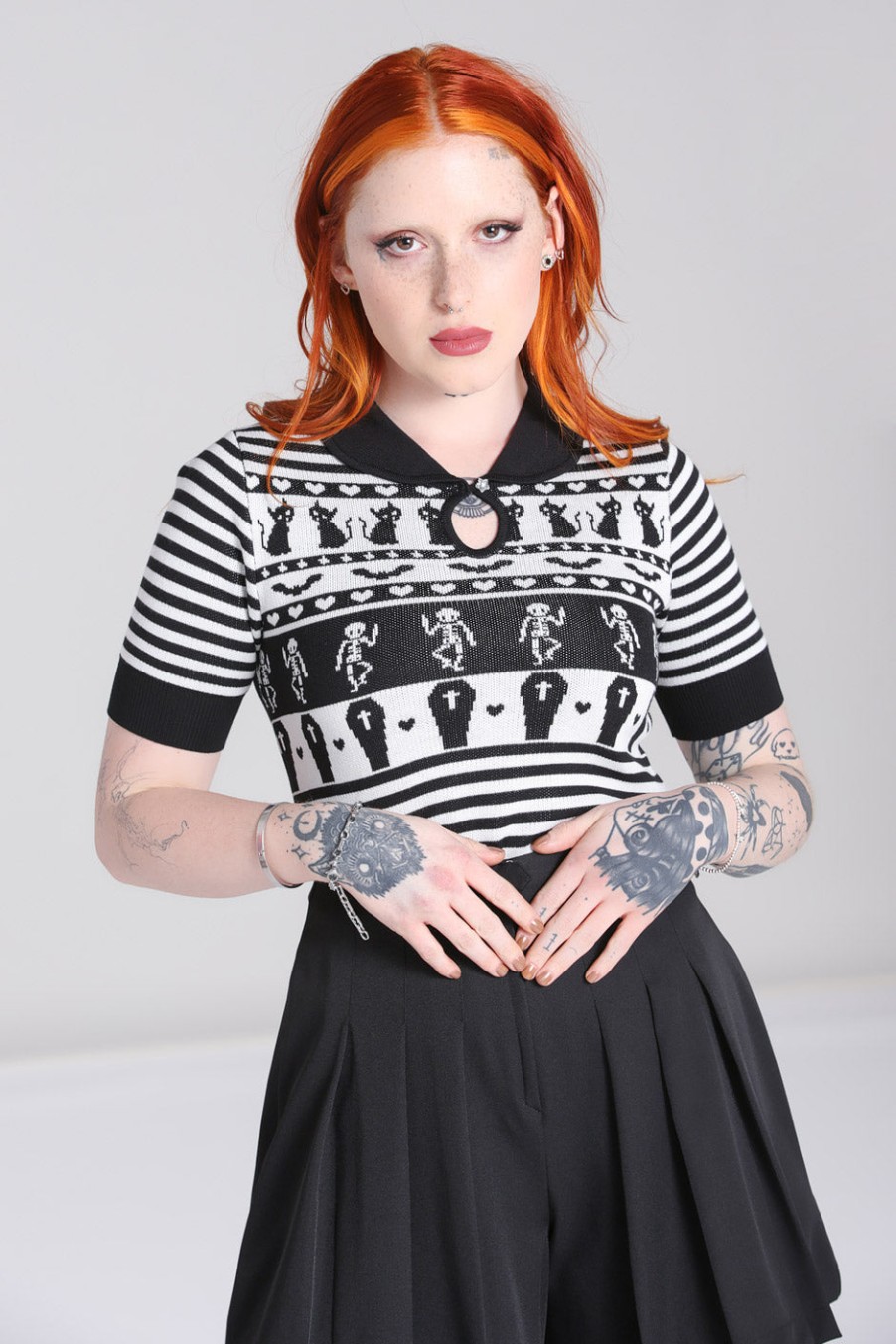 Hell Bunny Knitted Tops | Dance Macabre Top