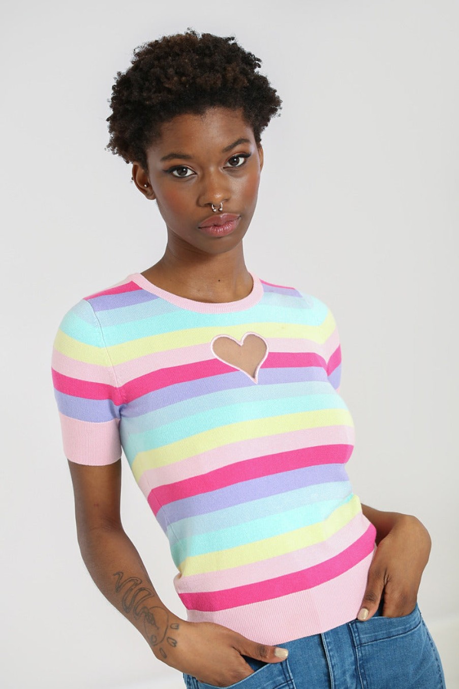 Hell Bunny Knitted Tops | Love Heart Top