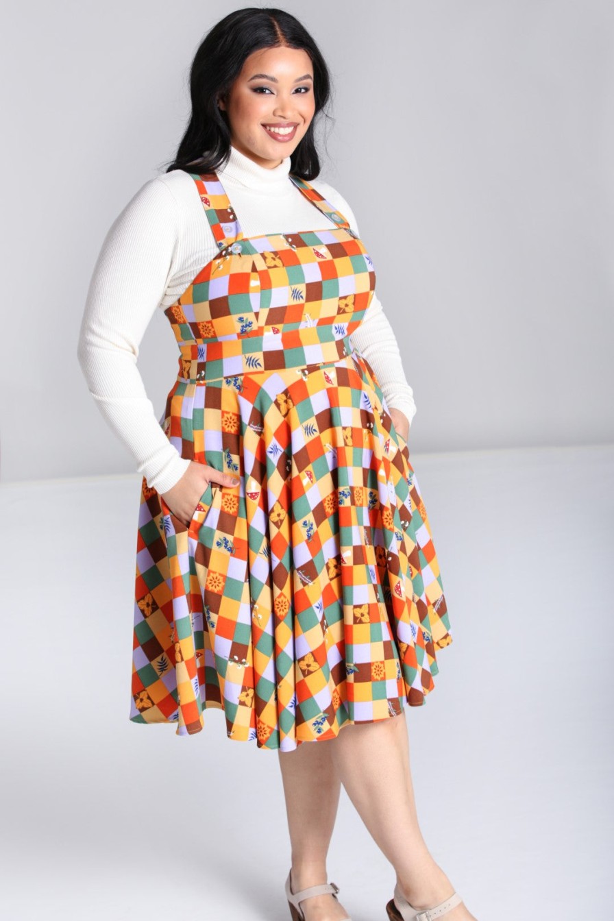 Hell Bunny Midi Dresses | Hawthorn Pinafore Dress