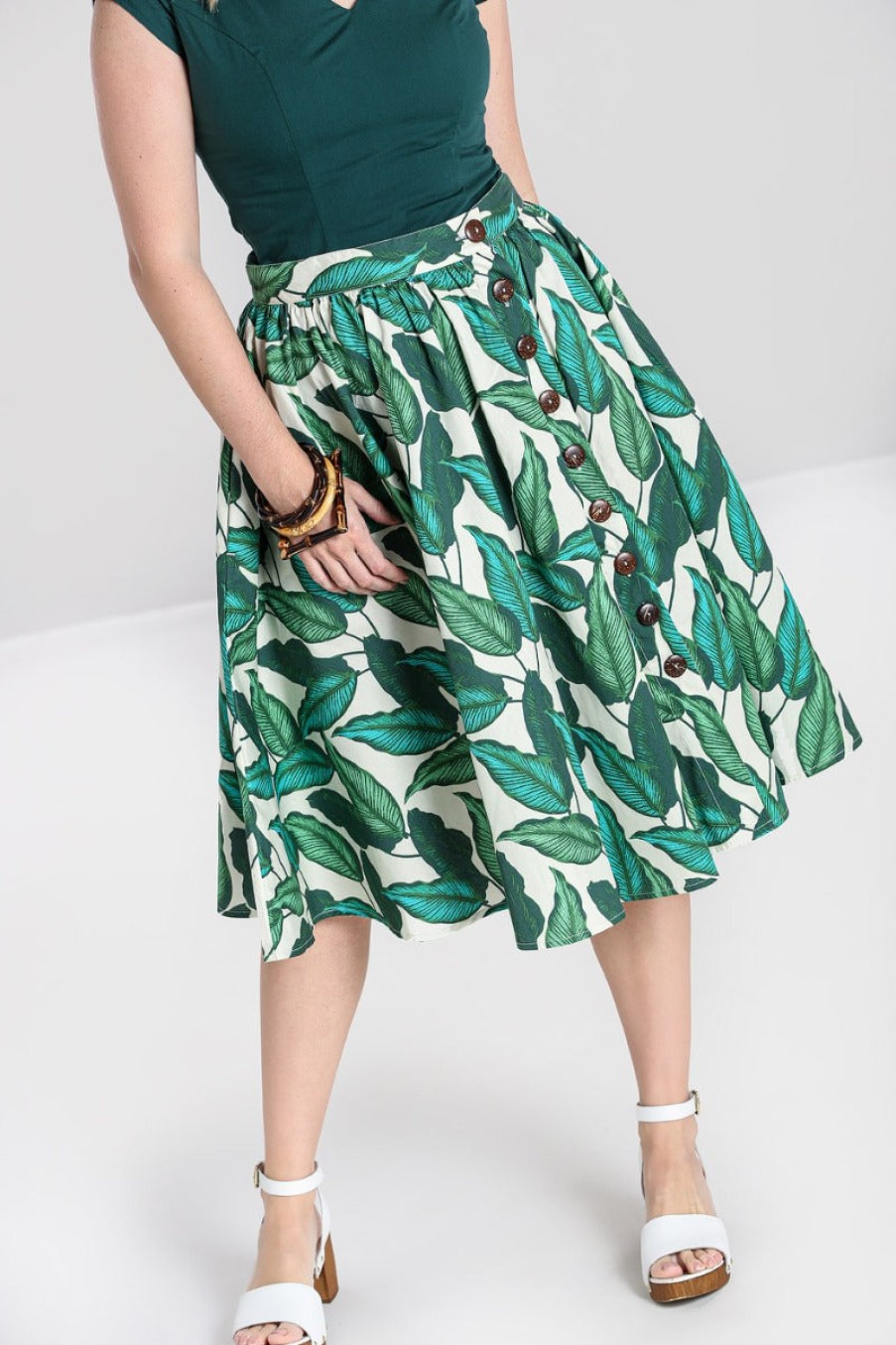 Hell Bunny Midi Skirts | Rainforest 50'S Skirt