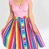 Hell Bunny Midi Skirts | Over The Rainbow 50'S Skirt