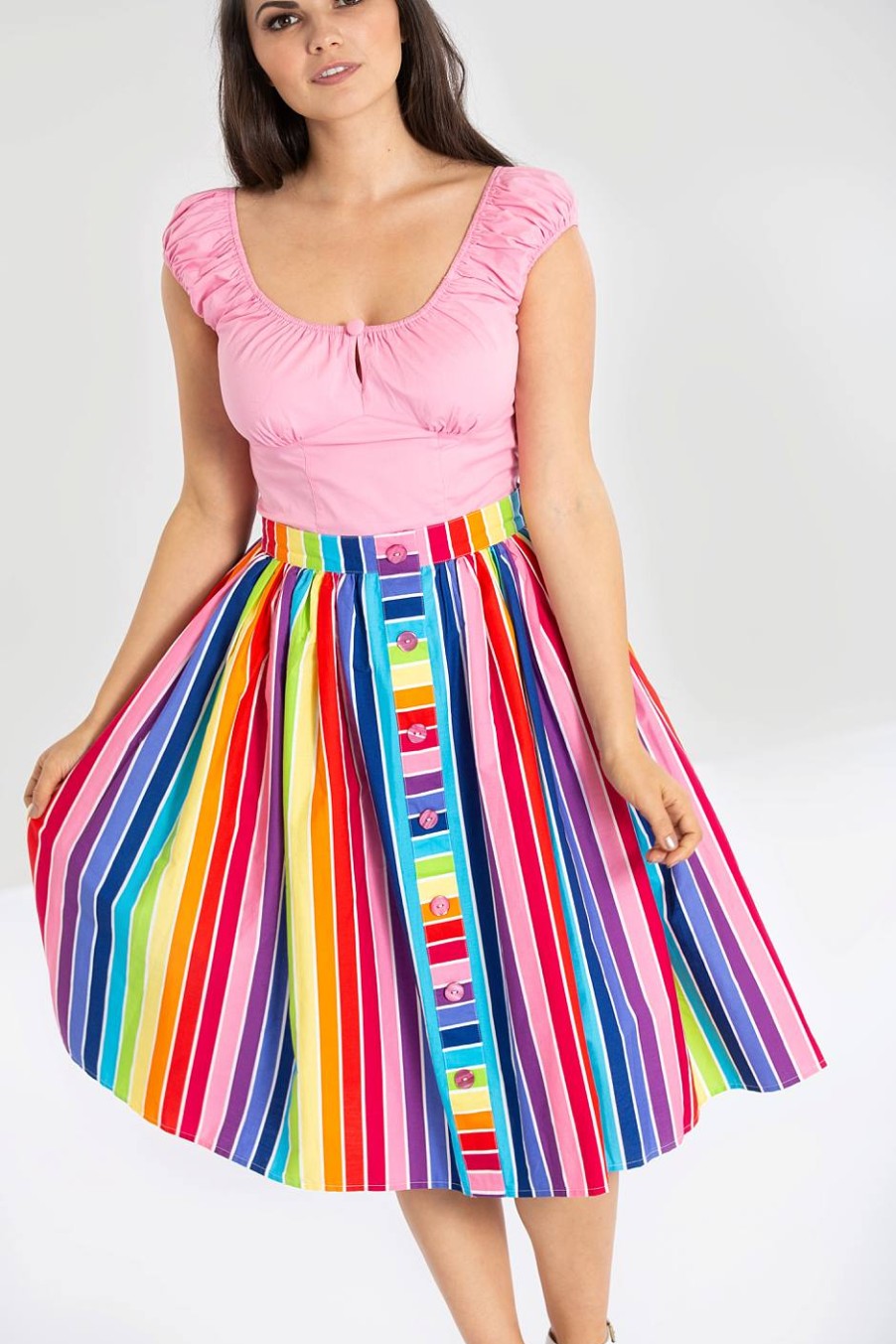 Hell Bunny Midi Skirts | Over The Rainbow 50'S Skirt