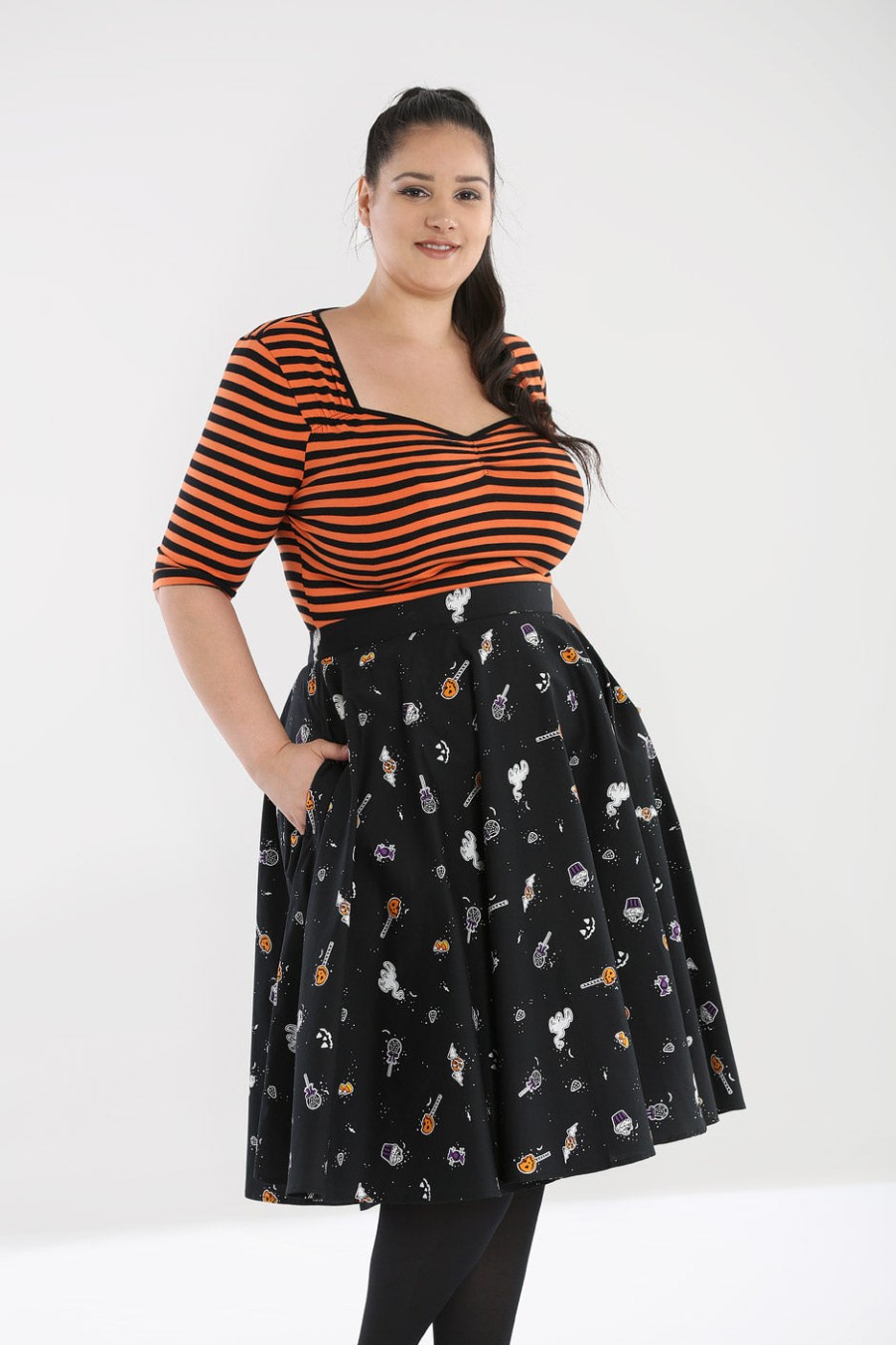 Hell Bunny Midi Skirts | Trick Or Treat 50'S Skirt