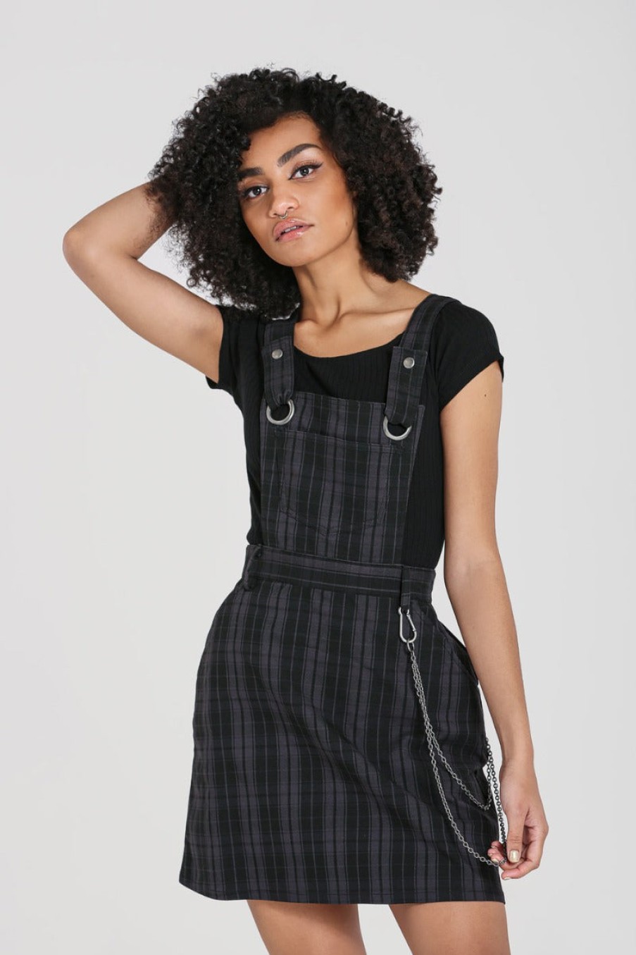 Hell Bunny Mini Dresses | Storm Pinafore Dress