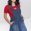 Hell Bunny Dresses | Strawberry Denim Pinafore Dress