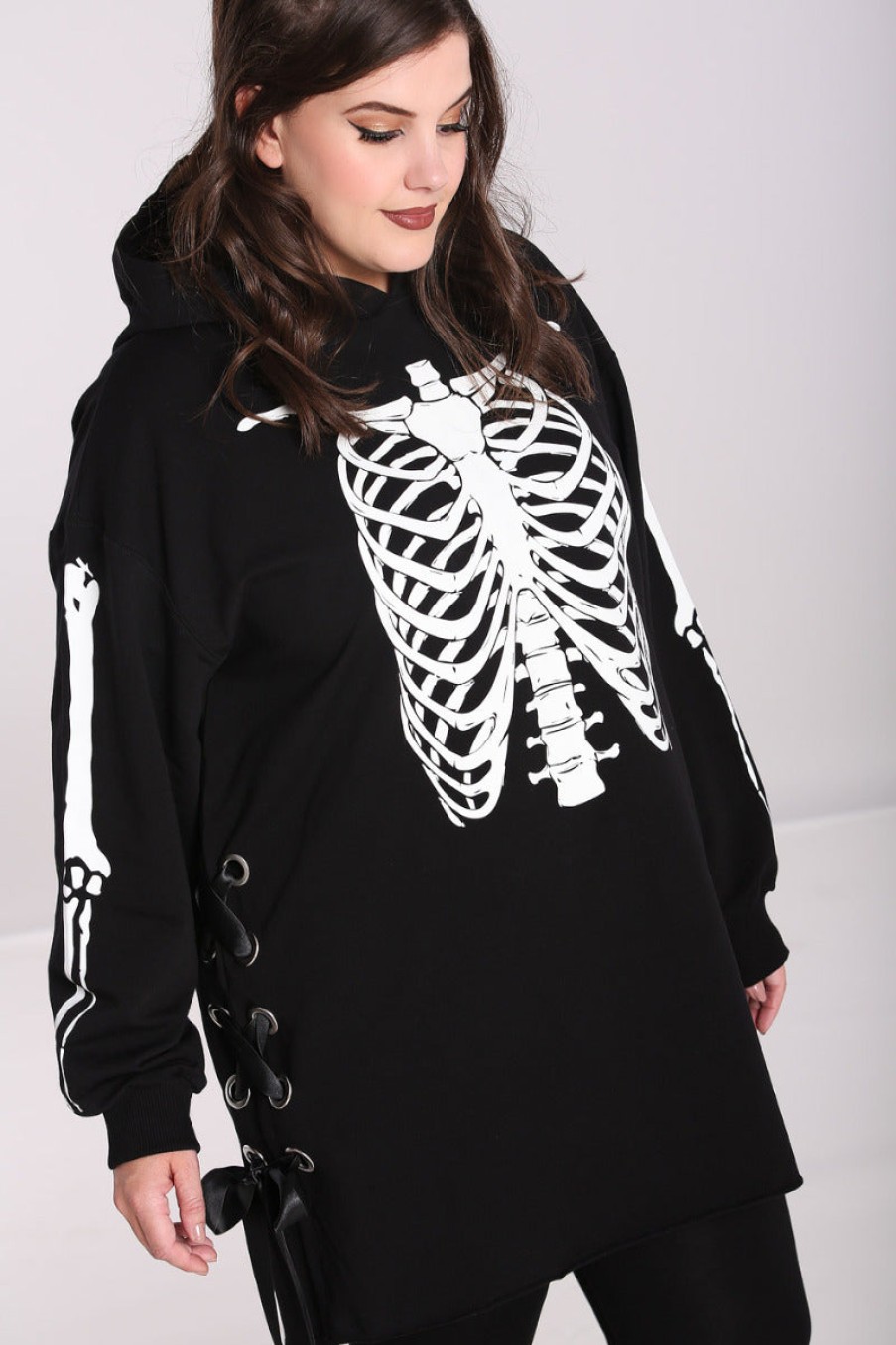 Hell Bunny Loungewear | Skeleton Hoodie Dress