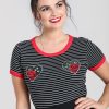 Hell Bunny Knitted Tops | Rose Heart Top