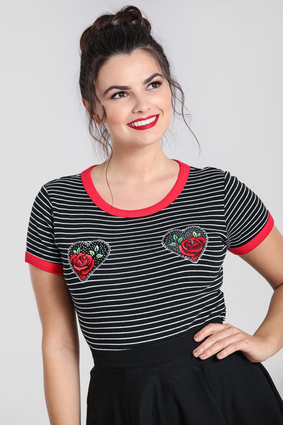 Hell Bunny Knitted Tops | Rose Heart Top