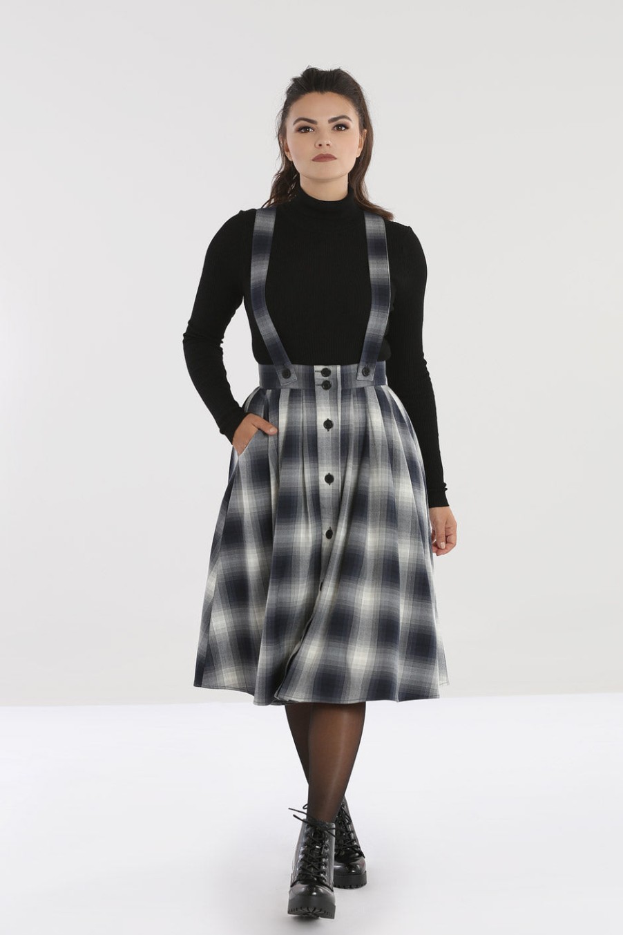 Hell Bunny Midi Skirts | Eddystone Pinafore Skirt