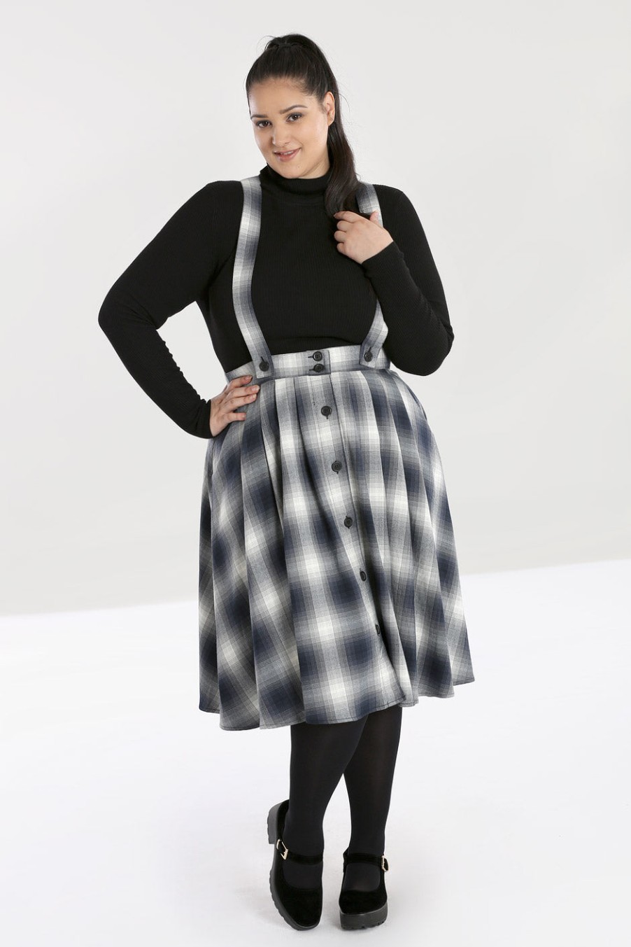 Hell Bunny Midi Skirts | Eddystone Pinafore Skirt