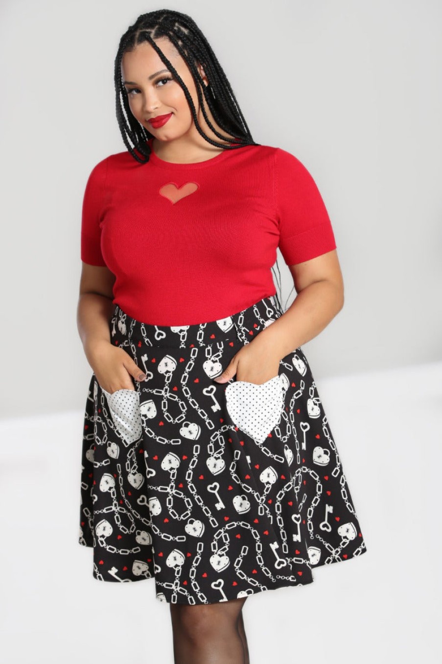 Hell Bunny Mini Skirts | Heart Lock Mini Skirt