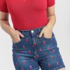 Hell Bunny Shorts | Strawberry Denim Shorts