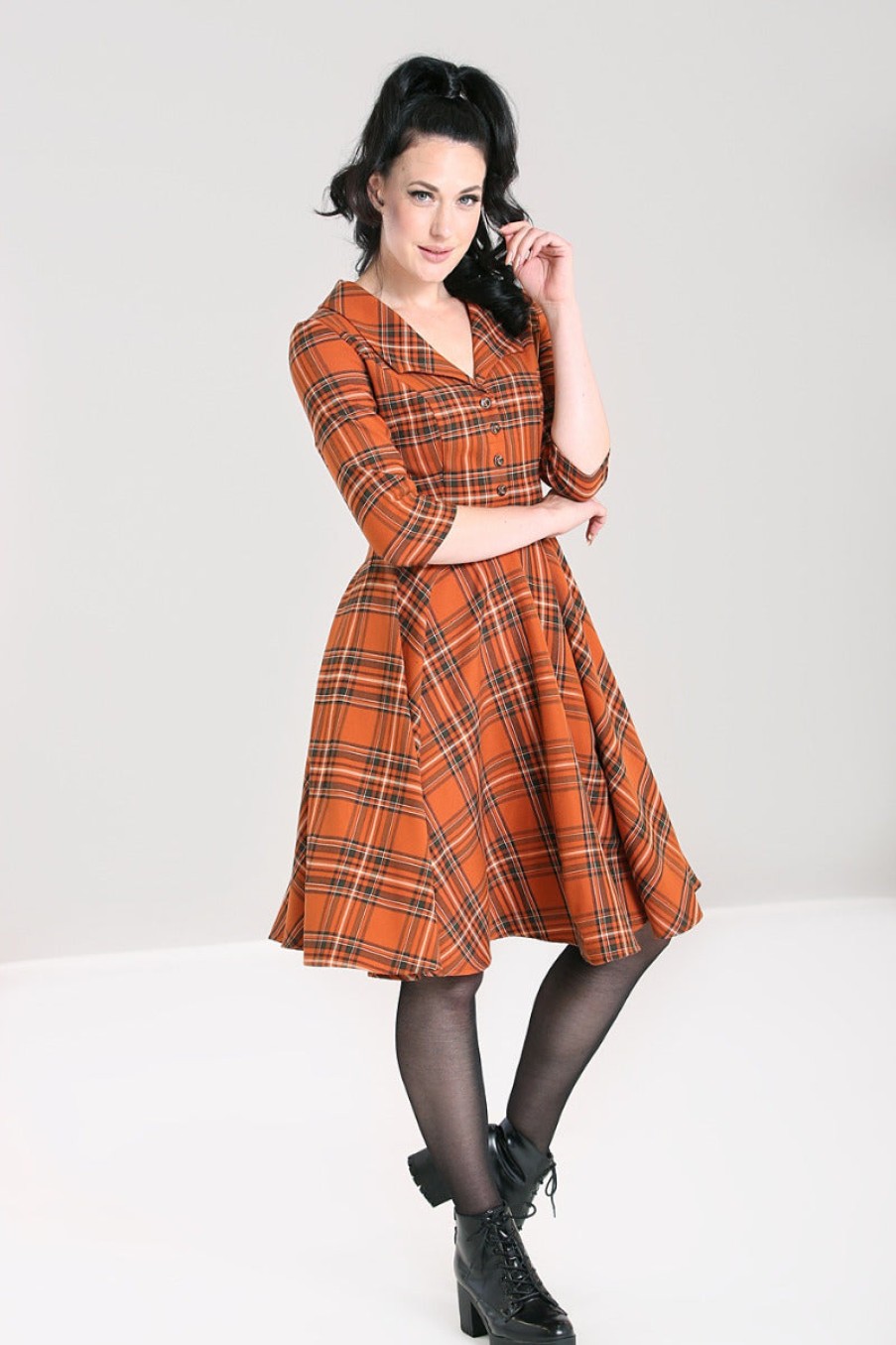 Hell Bunny Knee Dresses | Tawny Mid Dress